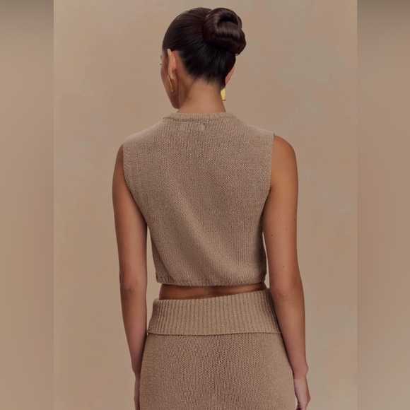 Meshki Sloane Overlay Knit Top - Latte NWT - Picture 3 of 4